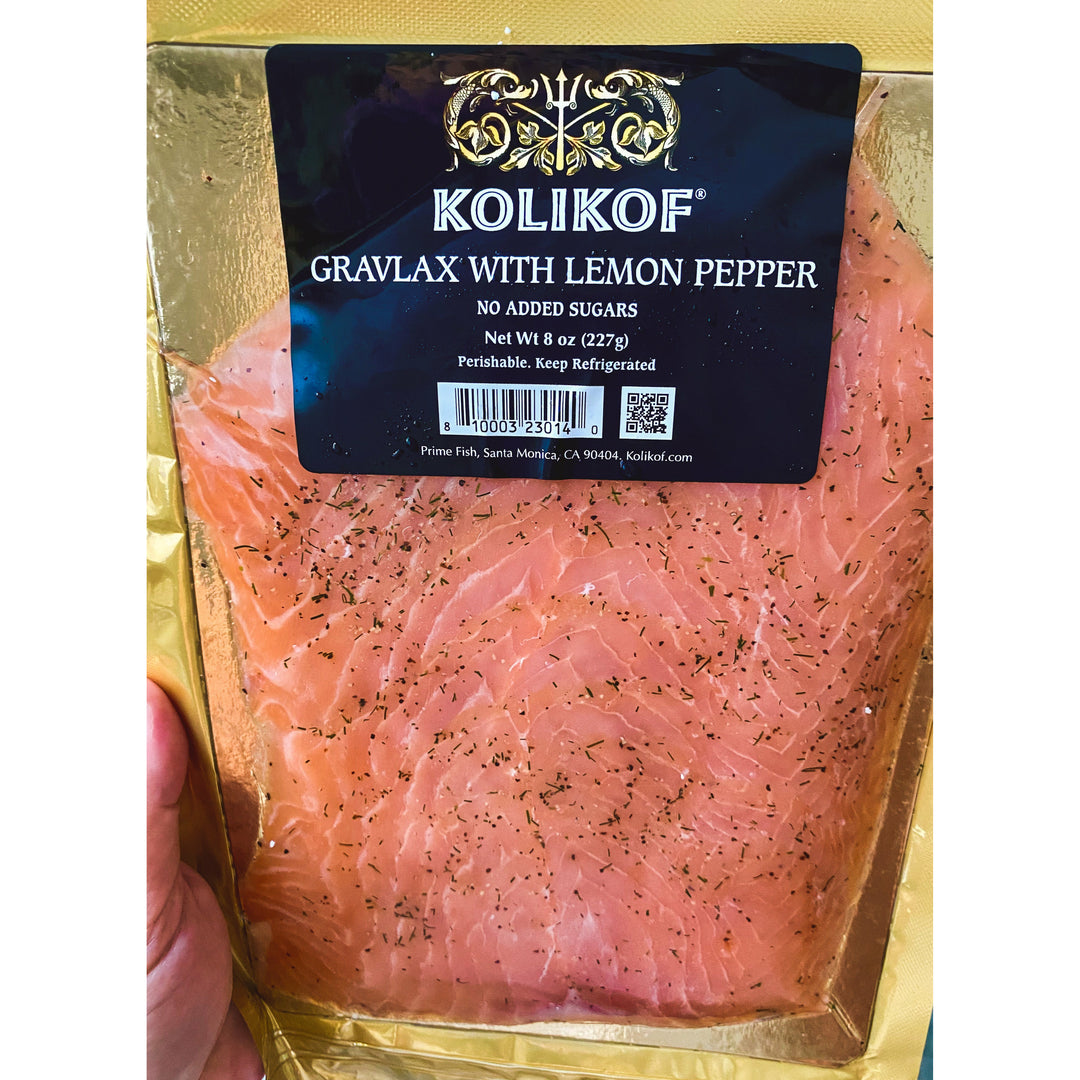 Salmón Ahumado con Pimienta Limón (Gravlax)